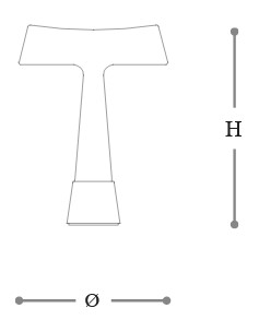 Dimensiones de la Lámpara de Mesa Teco Incanto Italamp